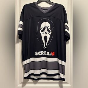 Scream Ghostface Men's Graphic Mesh Soccer Jersey - Horror Movie apparel size L